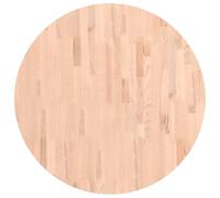 vidaXL Tablero Redondo, Superficie de Mesa Auxiliar, Tablero de Mesa de Centro, Tablero de Muebles de Repuesto, Madera Maciza de Haya Ø80X2,5 cm