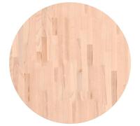 vidaXL Tablero Redondo, Superficie de Mesa Auxiliar, Tablero de Mesa de Centro, Tablero de Muebles de Repuesto, Madera Maciza de Haya Ø70X1,5 cm
