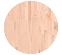 vidaXL Tablero Redondo, Superficie de Mesa Auxiliar, Tablero de Mesa de Centro, Tablero de Muebles de Repuesto, Madera Maciza de Haya Ø60X1,5 cm