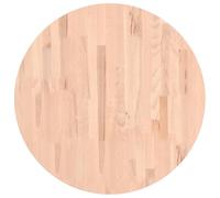 vidaXL Tablero Redondo, Superficie de Mesa Auxiliar, Tablero de Mesa de Centro, Tablero de Muebles de Repuesto, Madera Maciza de Haya Ø70X4 cm