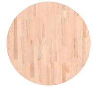 vidaXL Tablero Redondo, Superficie de Mesa Auxiliar, Tablero de Mesa de Centro, Tablero de Muebles de Repuesto, Madera Maciza de Haya Ø70X2,5 cm