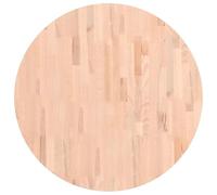 vidaXL Tablero Redondo, Superficie de Mesa Auxiliar, Tablero de Mesa de Centro, Tablero de Muebles de Repuesto, Madera Maciza de Haya Ø80X2,5 cm