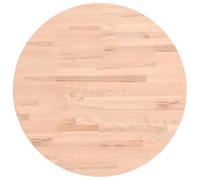 vidaXL Tablero Redondo, Superficie de Mesa Auxiliar, Tablero de Mesa de Centro, Tablero de Muebles de Repuesto, Madera Maciza de Haya Ø50X2,5 cm