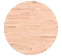 vidaXL Tablero Redondo, Superficie de Mesa Auxiliar, Tablero de Mesa de Centro, Tablero de Muebles de Repuesto, Madera Maciza de Haya Ø50X1,5 cm