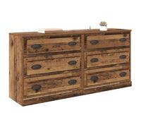 vidaXL Tableros Lateral 2 pcs Madera Vieja 70 x 35,5 x 67,5 cm, Mueble Lateral Moderno, Rectangular, de Madera Resistente, Gran Espacio para Sala, Buffet Comedor, Acabado Mate