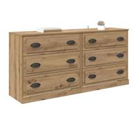 vidaXL Tableros Lateral 2 pcs Roble Artesanal 70 x 35,5 x 67,5 cm, Mueble Lateral Moderno, Rectangular, de Madera Resistente, Gran Espacio para Sala, Buffet Comedor, Acabado Mate