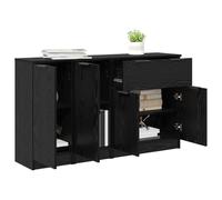 vidaXL Tableros Lateral 3 pcs Roble Negro 69,5 x 34 x 180 cm, Aparador Moderno, Unidad Rectangular de Almacenamiento, Mueble Elegante para el hogar, diseño Funcional