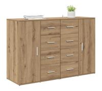 vidaXL Tableros Lateral Corona 2 pcs Roble Artesanal 59 x 39 x 80 cm, Salón, aparador Moderno, Mueble Rectangular, Gran Almacenamiento, Duradero, diseño de Puertas con bisagras