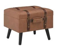 vidaXL Taburete Almacenamiento Asiento Silla Banquillo Entrada Aparador Arcón Baúl Mueble Organizador Almacenaje 40 cm Marrón Cuero Sintético