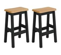vidaXL Taburete Alto de Bar EKAI 2 uds. Negro 40 x 29 x 63 cm