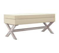 vidaXL Taburete con almacenaje Lino 110x45x49 cm, Taburete, Taburete de Almacenamiento, otomana, reposapiés, Taburete Auxiliar