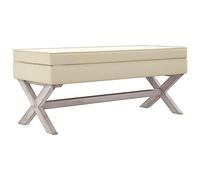 vidaXL Taburete con almacenaje Lino 110x45x49 cm, Taburete, Taburete de Almacenamiento, otomana, reposapiés, Taburete Auxiliar