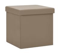 Vidaxl taburete con almacenaje plegable capuchino pvc