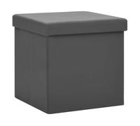 Vidaxl taburete con almacenaje plegable gris pvc