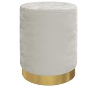 vidaXL Taburete con Almacenaje Redondo Reposapiés Silla Asiento Contenedor Cofre Pasillo Entrada Muebles Sala de Estar Salón Terciopelo Gris Claro