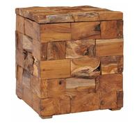 vidaXL Taburete con almacenamiento, madera maciza de teca