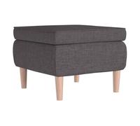 Vidaxl taburete con patas de madera tapizado tejido gris oscuro