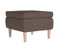 Vidaxl taburete con patas de madera tapizado tela gris taupé