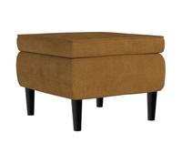 Poggiapiedi con Gambe in Legno Marrone in Velluto
