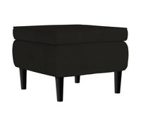 Poggiapiedi con Gambe in Legno Nero in Velluto