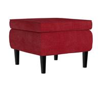 Vidaxl taburete con patas de madera terciopelo rojo tinto