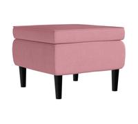 Vidaxl taburete con patas de madera terciopelo rosa