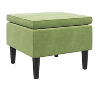 Vidaxl taburete con patas de madera terciopelo verde claro