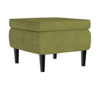 Vidaxl taburete con patas de madera terciopelo verde claro