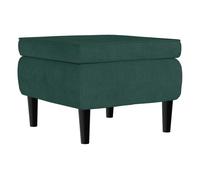 Vidaxl taburete con patas de madera terciopelo verde oscuro