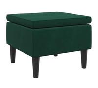 vidaXL Taburete con Patas de Madera Terciopelo Verde Oscuro