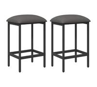 vidaXL Taburete de Bar 2 pcs Gris Claro 40 x 32 x 64 cm, Taburete de Bar Moderno, Rectangular, Ajustable, tapizado, Acero galvanizado, diseño Minimalista, Funcional