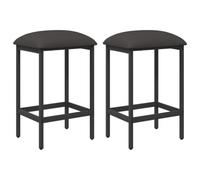 vidaXL Taburete de Bar 2 pcs Gris Oscuro 40 x 32 x 74 cm, Taburete de Bar Moderno, Rectangular, Ajustable, tapizado, Acero galvanizado, diseño Minimalista, Funcional