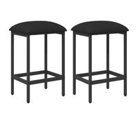 vidaXL Taburete de Bar 2 pcs Negro 40 x 32 x 74 cm, Taburete de Bar Moderno, Rectangular, Ajustable, tapizado, Acero galvanizado, diseño Minimalista, Funcional