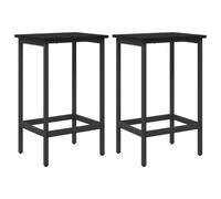 vidaXL Taburete de Bar 2 pcs Roble Negro 40 x 32 x 64 cm, con reposapies, Silla de Bar Rectangular, Estructura de Acero Resistente a arañazos, solución Elegante para Interiores