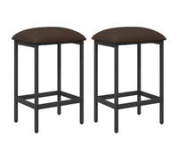vidaXL Taburete de Bar 2 pcs Topo 40 x 32 x 74 cm Madera de ingeniería, Taburete de Bar Moderno, Rectangular, Ajustable, tapizado, Acero galvanizado, diseño Minimalista, Funcional