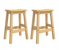 vidaXL Taburete de Bar 2 uds. Cera de Miel 44 x 30 x 63 cm Pino Macizo