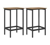 vidaXL Taburete de Bar 2 pcs Roble Artisan 40 x 32 x 74 cm, con reposapies, Silla de Bar Rectangular, Estructura de Acero Resistente a arañazos, solución Elegante para Interiores