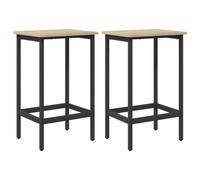 vidaXL Taburete de Bar 2 pcs Roble Sonoma 40 x 32 x 74 cm, con reposapies, Silla de Bar Rectangular, Estructura de Acero Resistente a arañazos, solución Elegante para Interiores