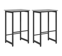 vidaXL Taburete de Bar 2 pcs Sonoma Gris 40 x 32 x 74 cm, Taburete Rectangular para Sala, Moderno, Ajustable, Madera, Estructura de Acero, diseño Minimalista