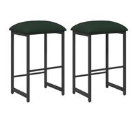 vidaXL Taburete de Bar 2 pcs Verde Oscuro 40 x 32 x 74 cm, Taburete Rectangular para Sala, diseño Moderno, Asiento Ajustable, reposapiés cómodo, Mueble Funcional