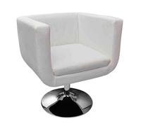 vidaXL Sillón Salón Bar Giratorio Moderno Cuero Artificial Blanco Silla Hogar