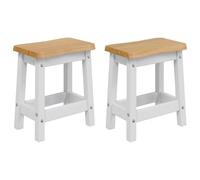 vidaXL Taburete de Bar EKAI 2 uds. Blanco 40 x 29 x 45,5 cm
