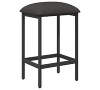 vidaXL Taburete de Bar Gris Oscuro 40 x 32 x 64 cm, Taburete de Bar Moderno, Rectangular, Ajustable, tapizado, Acero galvanizado, diseño Minimalista, Funcional