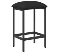 vidaXL Taburete de Bar Negro 40 x 32 x 64 cm Madera de ingeniería, Taburete de Bar Moderno, Rectangular, Ajustable, tapizado, Acero galvanizado, diseño Minimalista, Funcional