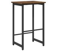 vidaXL Taburete de Bar Roble Ahumado 40 x 32 x 74 cm, Taburete Rectangular para Sala, Moderno, Ajustable, Madera, Estructura de Acero, diseño Minimalista