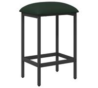 vidaXL Taburete de Bar Verde Oscuro 40 x 32 x 64 cm, Taburete de Bar Moderno, Rectangular, Ajustable, tapizado, Acero galvanizado, diseño Minimalista, Funcional