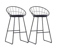 Vidaxl taburete de barra de cocina 2 unidades cuero sintético negro