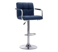 Vidaxl taburete de barra de cocina de tela azul