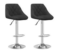 Vidaxl taburete de cocina 2 unidades de terciopelo negro