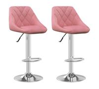 Vidaxl taburete de cocina 2 unidades de terciopelo rosa